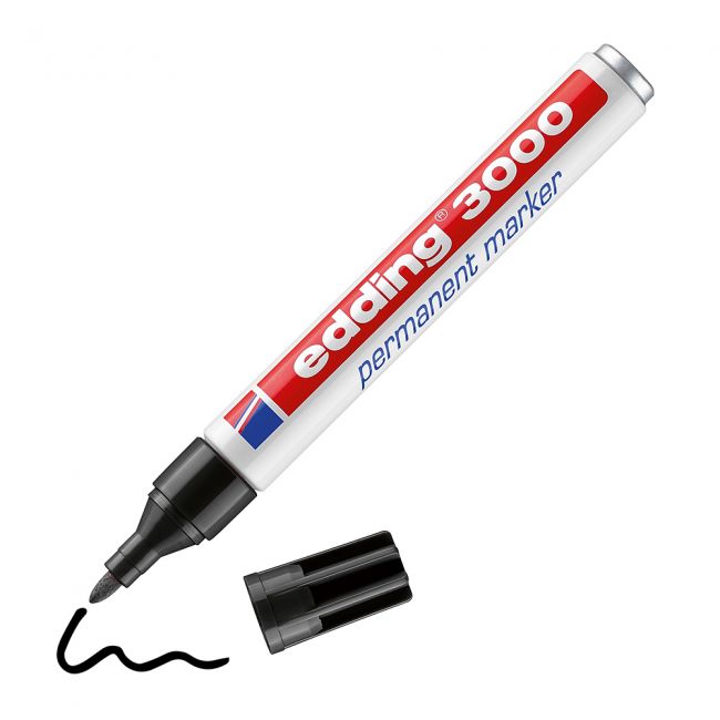 Marker permanent edding 3000, varf 1.5-3 mm, negru