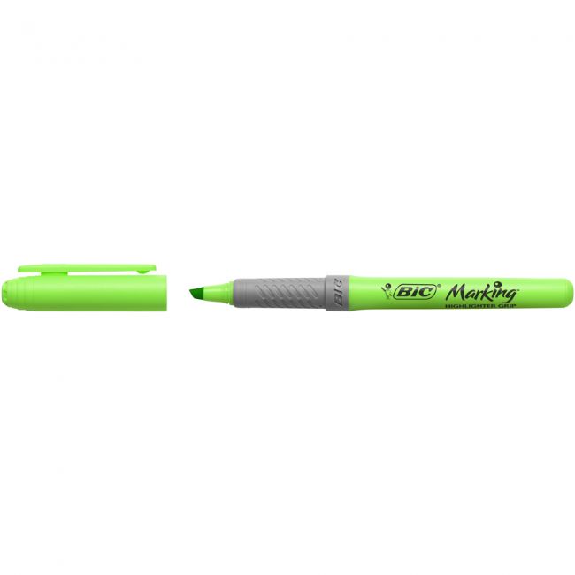 Textmarker bic, highlighter grip, varf tesit 1-4 mm, verde