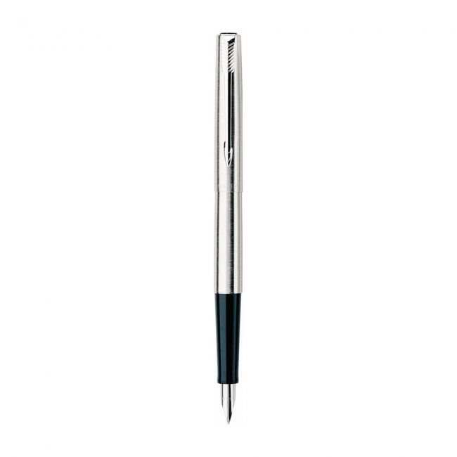 Stilou parker jotter, penita varf mediu, corp inox, accesorii cromate