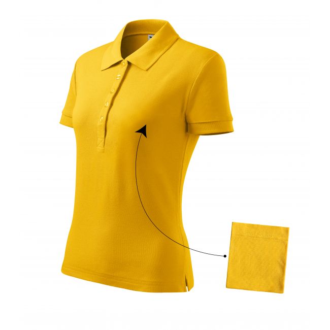 Cotton tricou polo pentru damă galben