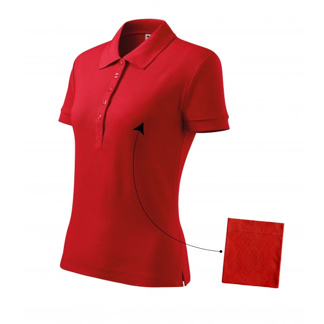 Cotton tricou polo pentru damă roşu