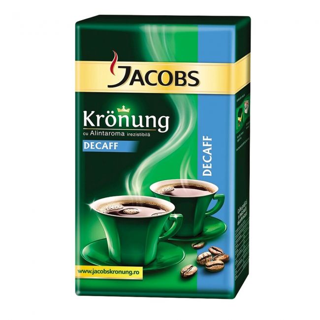 Cafea macinata decofeinizata jacobs kronung, 250 g