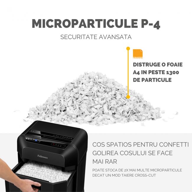 Distrugator documente fellowes, automax 80m, 80 coli