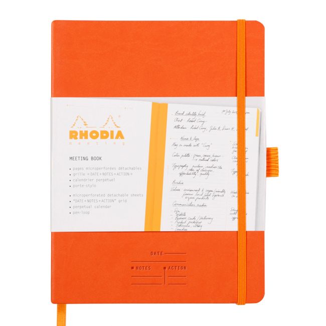 Meeting book a5+ rhodiarama, 80 file, tangerine