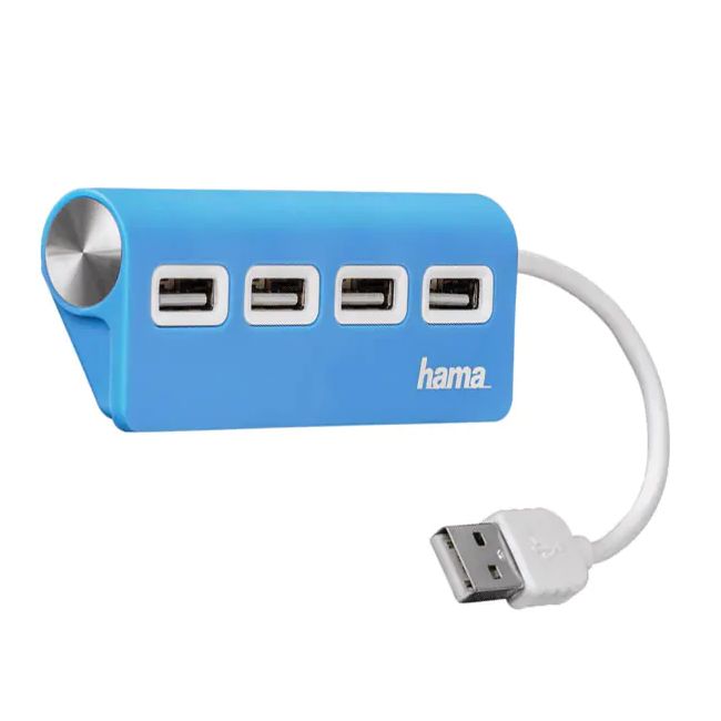 Hub usb hama 12179, usb 2.0, albastru