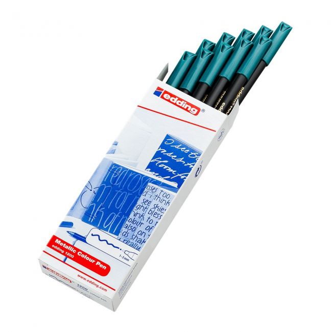 Marker, edding 1200, tip carioca, grosime varf 1-3 mm, verde metalic