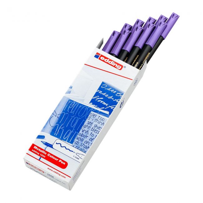 Marker, edding 1200, tip carioca, grosime varf 1-3 mm, violet metalic