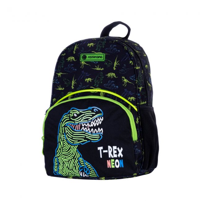 Ghiozdan scolar astra, 1 compartimente, colectia t-rex neon