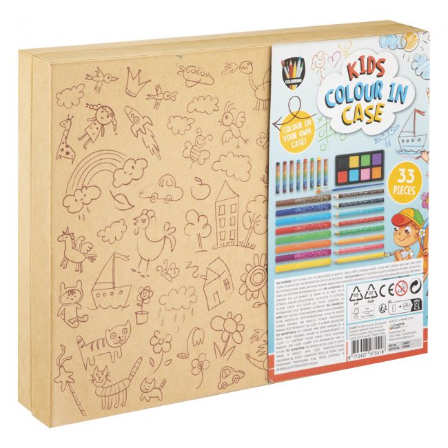 Set coloriaj creative craft, 33 piese, creioane acuarele si carioci