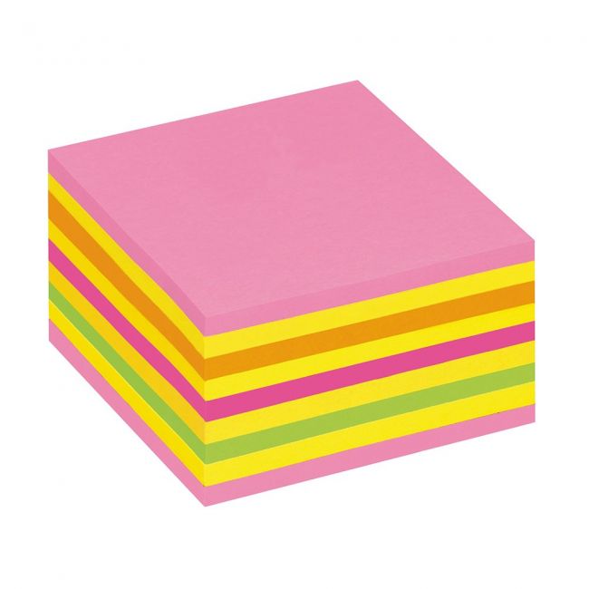 Notite adezive, post-it, lollipop, 76 x 76 mm, neon, 450 file