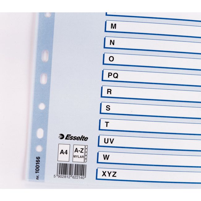 Index a-z, esselte, mylar, carton cu taste laminate, a4