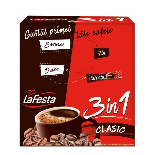 Bautura instant la festa 3in1, classico, plicuri 24x15g