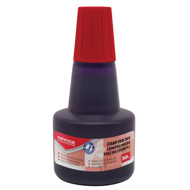 Tus fara ulei pentru stampila automata, de cauciuc office products, 30 ml, rosu