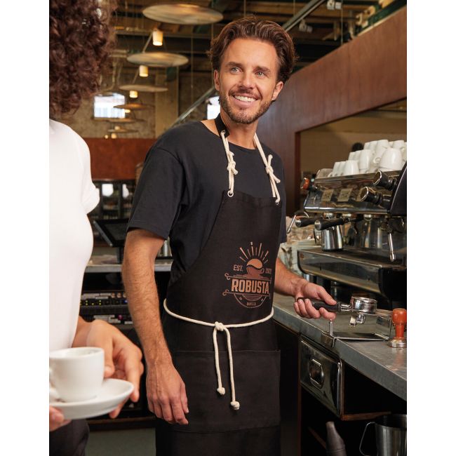 Corsica - cord bib apron with pocket enamel blue marimea one size