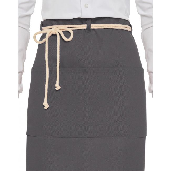 Corsica - cord bistro apron with pocket enamel blue marimea one size