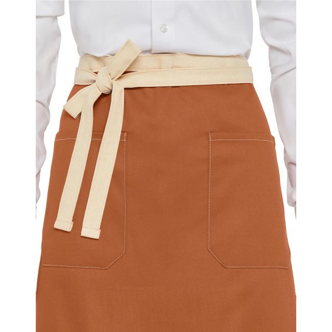 Santorini - contrasted bistro apron with pocket black marimea one size