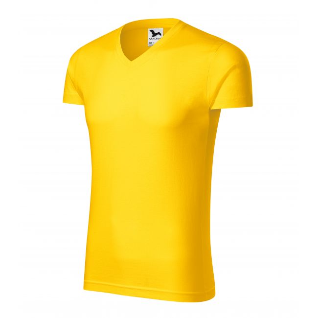 Slim Fit V-neck tricou pentru bărbaţi galben