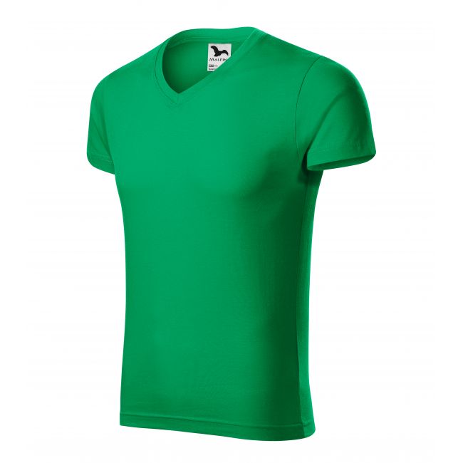 Slim Fit V-neck tricou pentru bărbaţi verde mediu