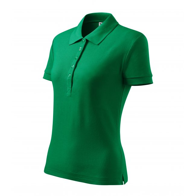 Cotton Heavy tricou polo pentru damă verde mediu