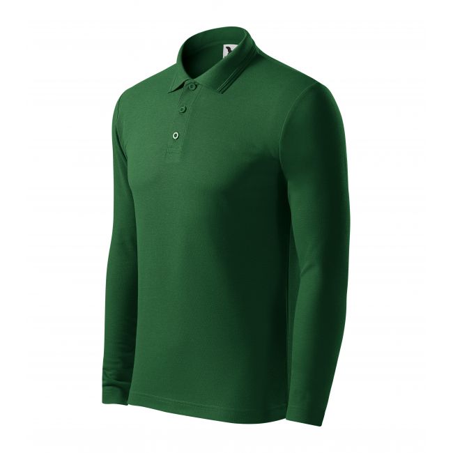 Pique Polo LS tricou polo pentru bărbaţi verde sticlă