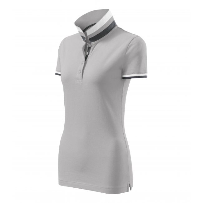 Collar Up tricou polo pentru damă silver gray