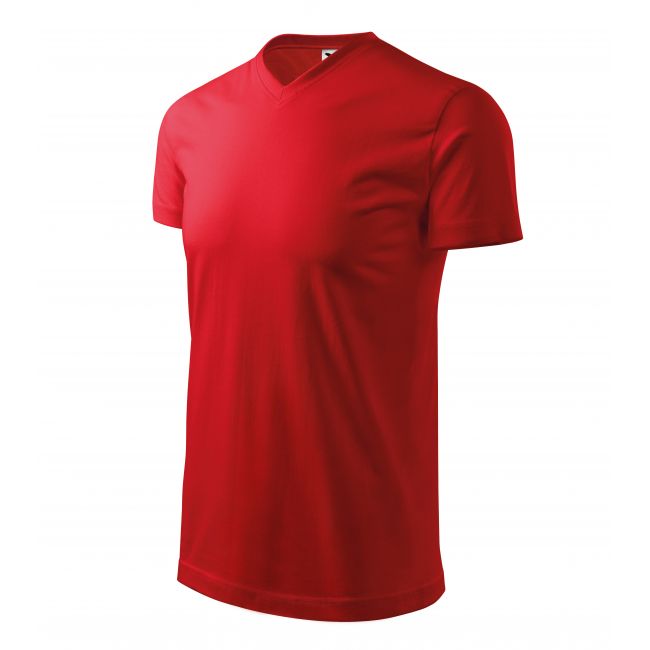 Heavy V-neck tricou unisex roşu