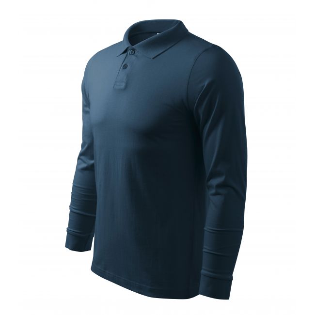 Single J. LS tricou polo pentru bărbaţi albastru marin