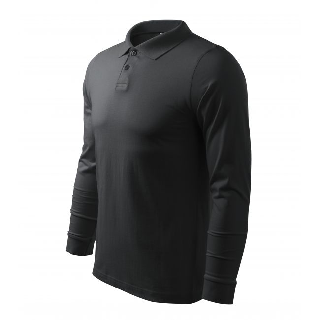 Single J. LS tricou polo pentru bărbaţi ebony gray
