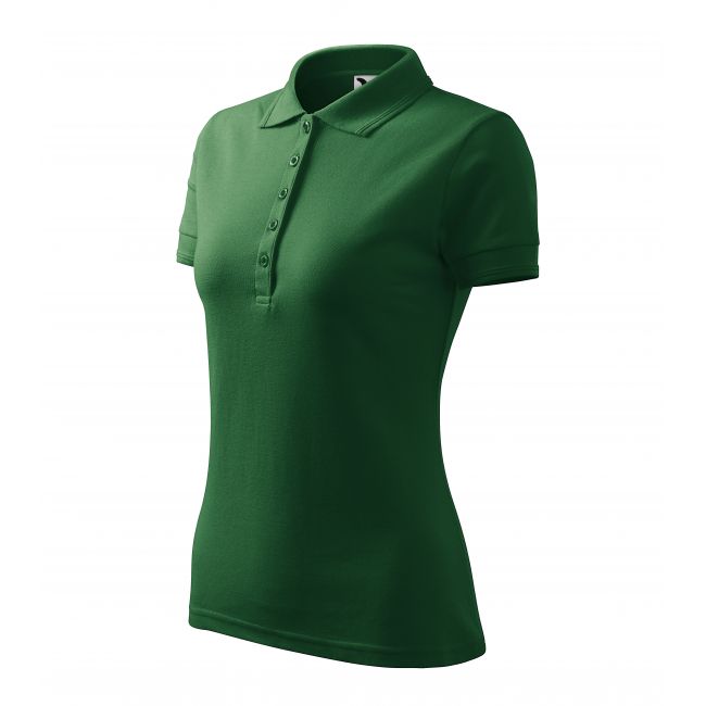 Pique Polo tricou polo pentru damă verde sticlă