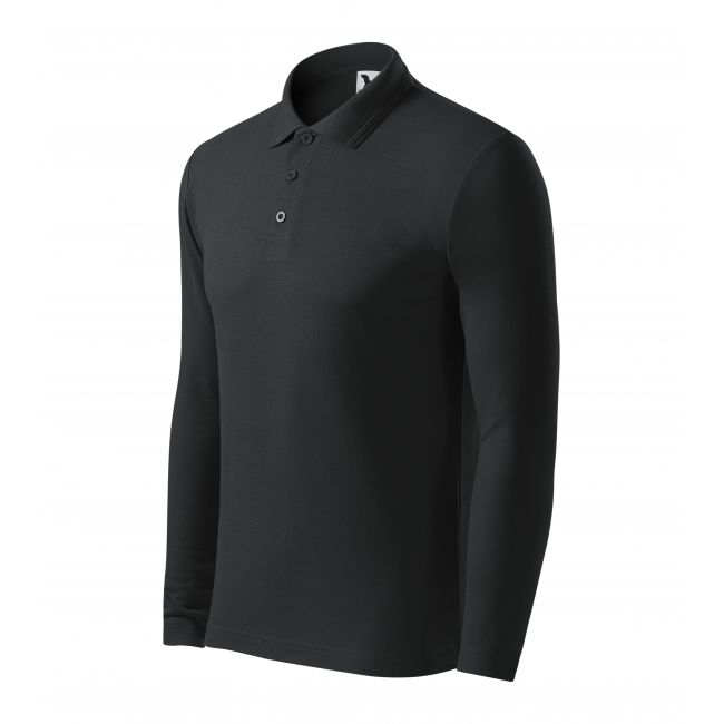 Pique Polo LS tricou polo pentru bărbaţi ebony gray