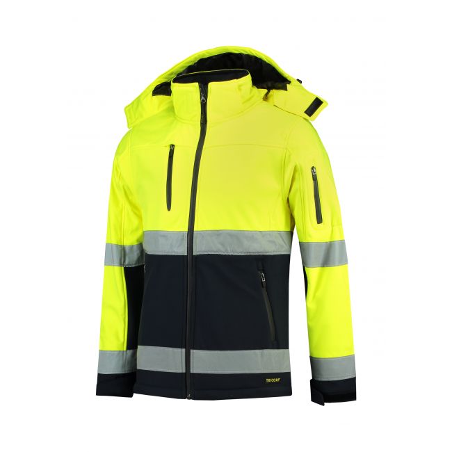 Bi-color EN ISO 20471 Softshell jachetă softshell unisex galben reflectorizat